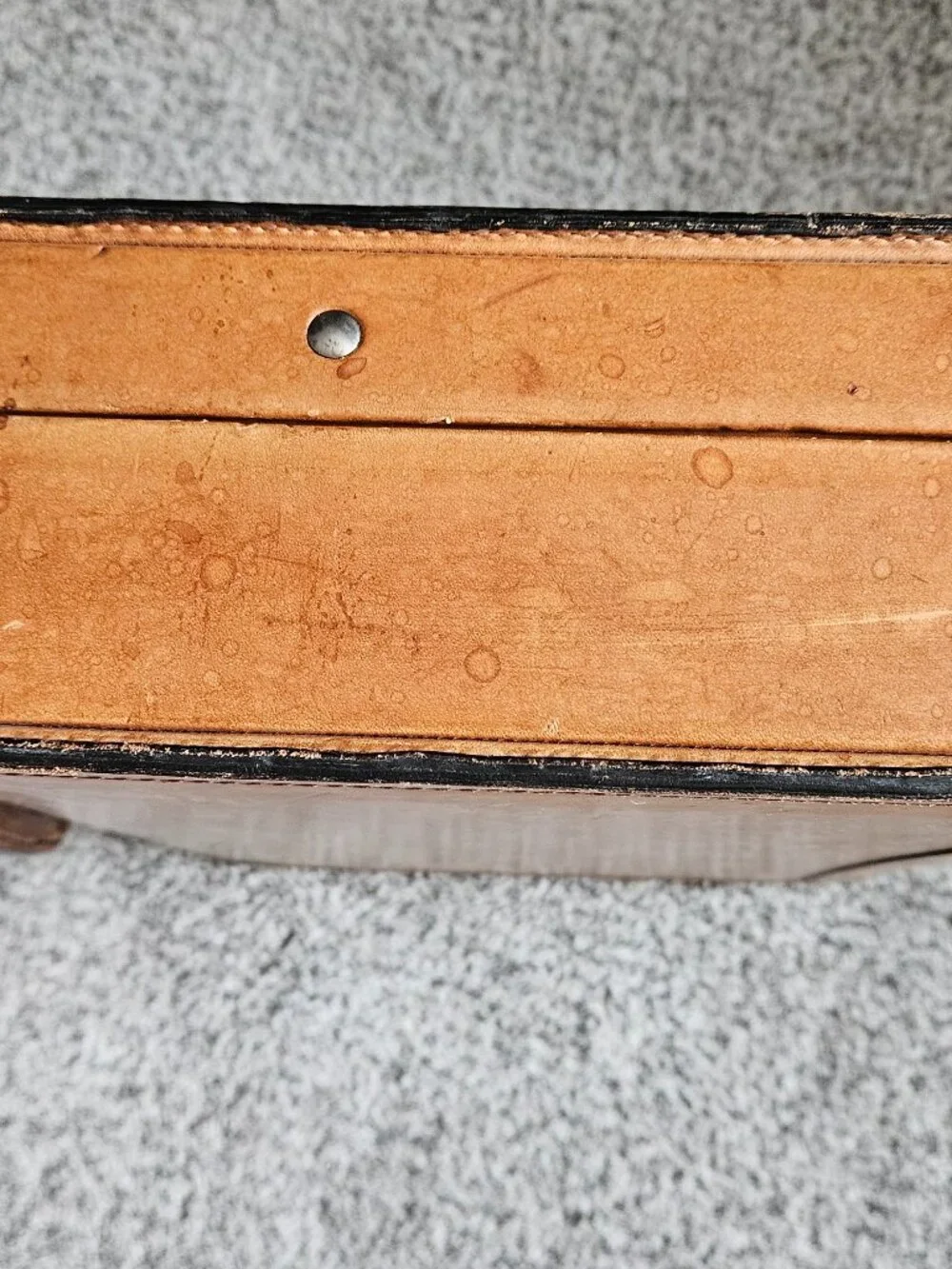 VINTAGE 1970s RENWICK DISTRESSED CANADIAN CARIBOU LEATHER BRIEFCASE {#91-4}